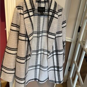 Rachel Zoe Plaid Car Coat Wool Blend Size Medium